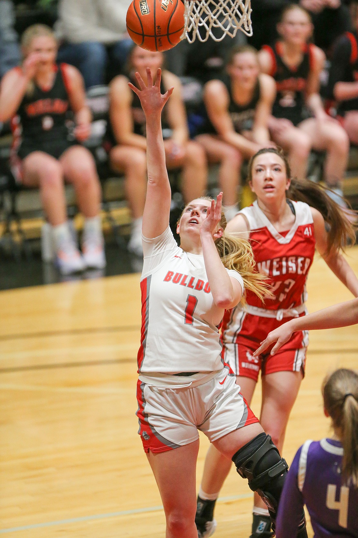 JASON DUCHOW PHOTOGRAPHY
Sandpoint High senior Kelsey Cessna puts up a shot during the first half for the Region team in the 20th annual girls Idaho High School All-Star Basketball Game at North Idaho College on Saturday.