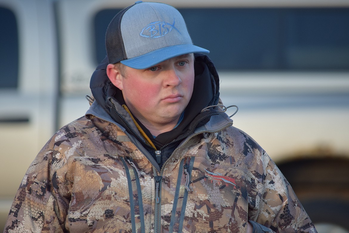 Panhandle Bass Anglers’ club President Josh Haugen during the safety briefing prior to the start of the club’s first bass fishing tournament of 2023 in Moses Lake. Describing why the club holds its first tournament in Moses Lake, Haugen said simply: “Moses Lake is awesome.”