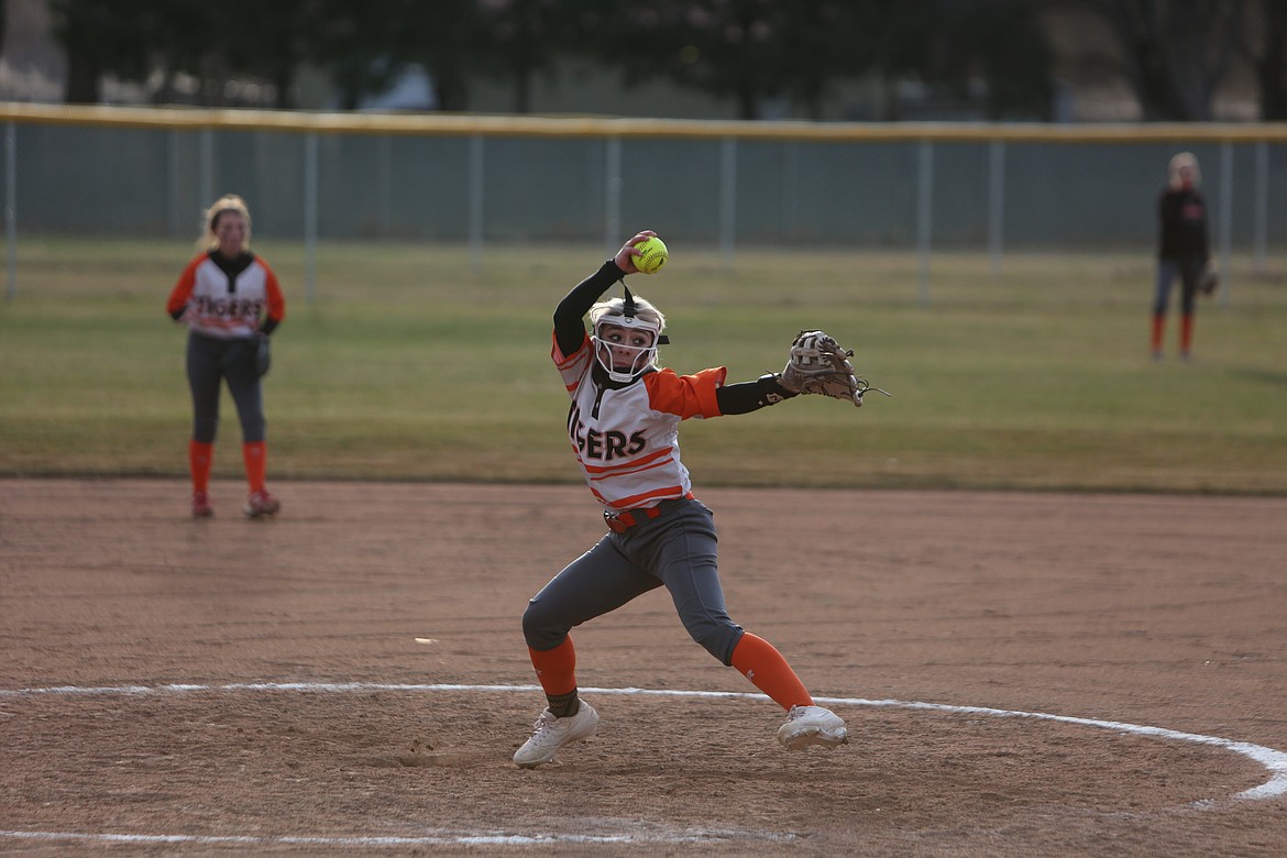 Ephrata sophomore Maya Van Velkinburgh pitches during the second game against Grandview on Friday.