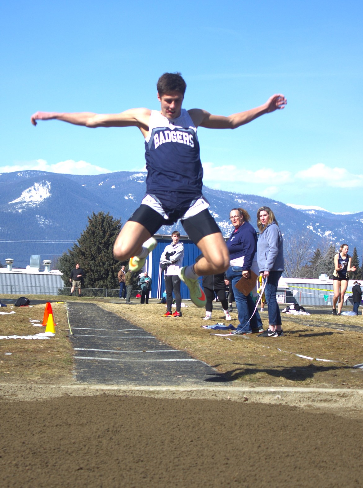 Riley Petesch competes in the triple jump at the Bonners Ferry Invite.