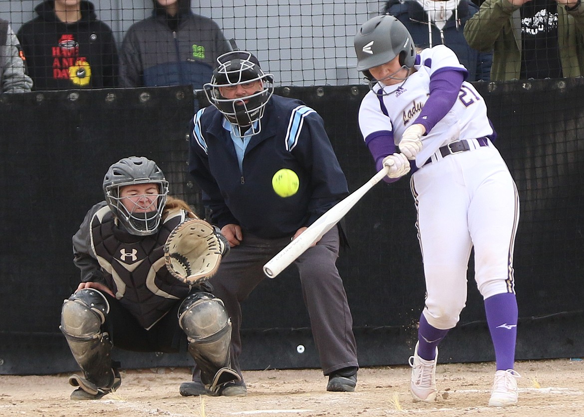 Carli Maley was 2-for-2 for Polson with a home run and a triple during Saturday's game against Plains. (Bob Gunderson photo)