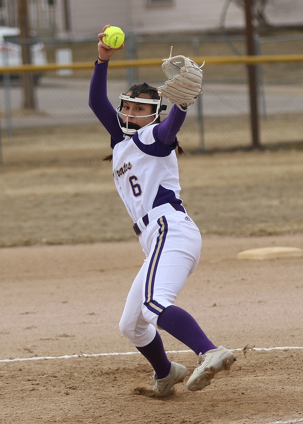 Lady Pirate Samantha Rensvold made an impressive showing in the circle during games against Plains and Flathead High Saturday. (Bob Gunderson photo)