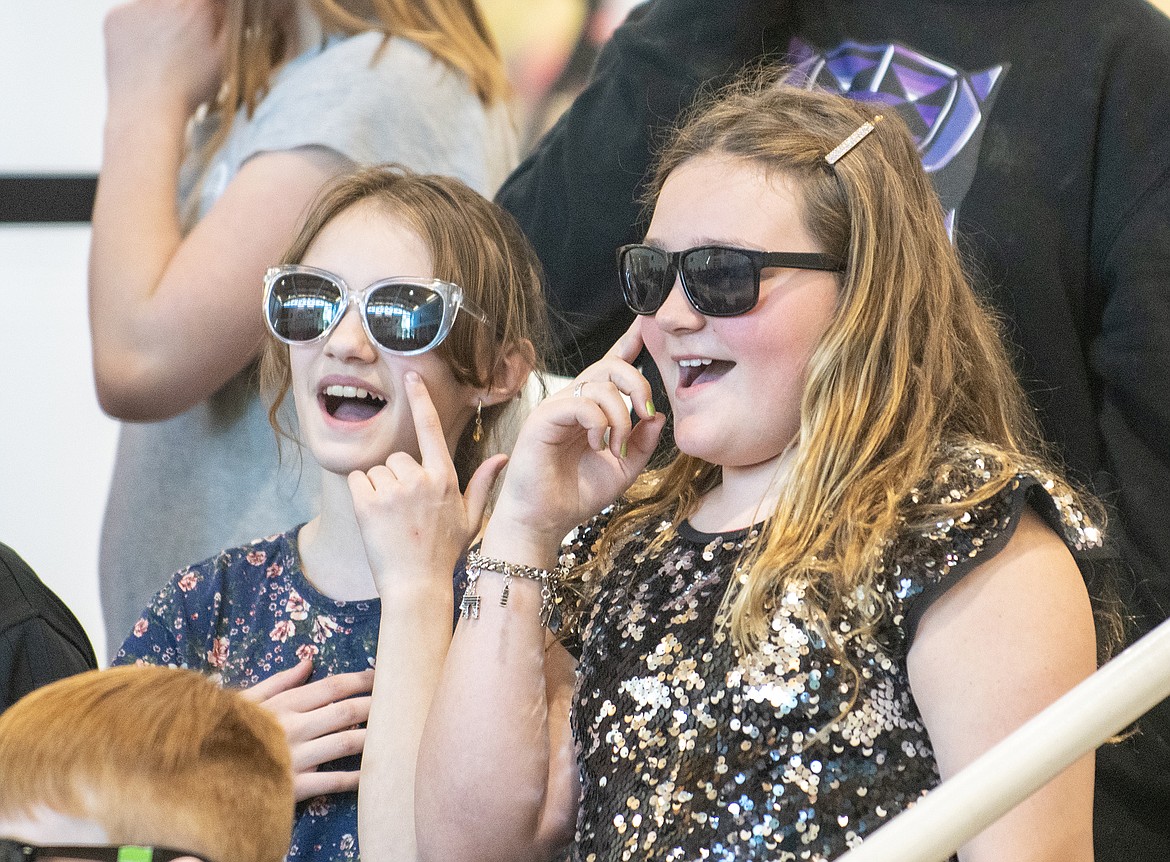 Brooklyn Peterson and Brooklynde Fields belt out a tune. (Chris Peterson photo)