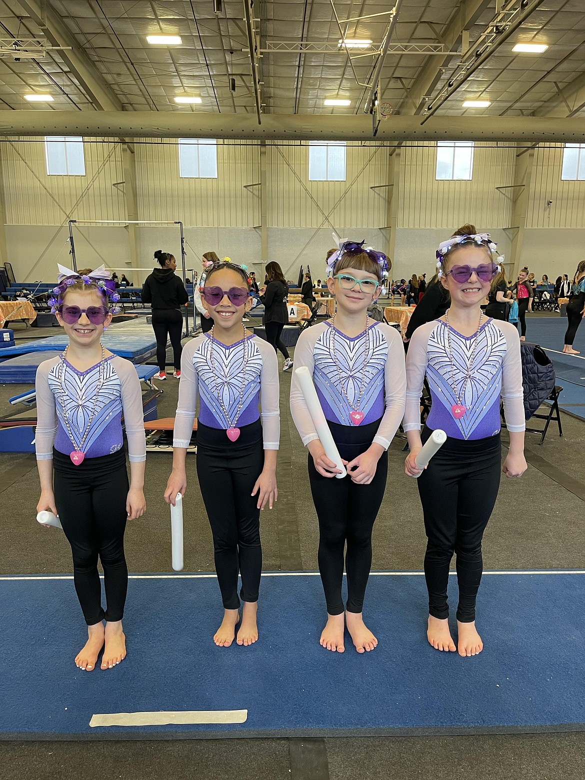 Courtesy photo
Avant Coeur Gymnastics Level 3 Seniors at the Idaho state championships in Pocatello. From left are Klair Madsen, Saige Cruz, Luna Perez and Addy Enns.