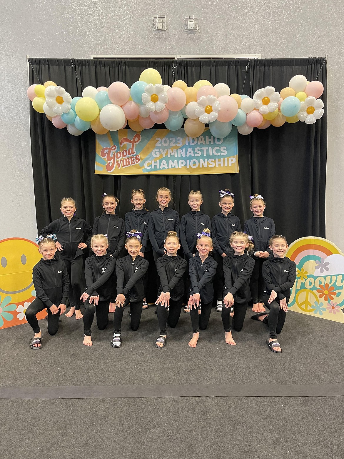 Courtesy photo
Avant Coeur Gymnastics Level 4s at the Idaho state championships in Pocatello. In the front row from left are Ryleigh Salvador, Kaylee Flodin, Katy Grantham, Brooklyn Anderson, Aurora Heath, Abigail Haler and Reece Hodges; and back row from left, Olivia Watson, Jonni Ridolph, Mia Fletcher, Braelyn Dally, Tia Candelario, Stella Olson and Delynn Chatfield.