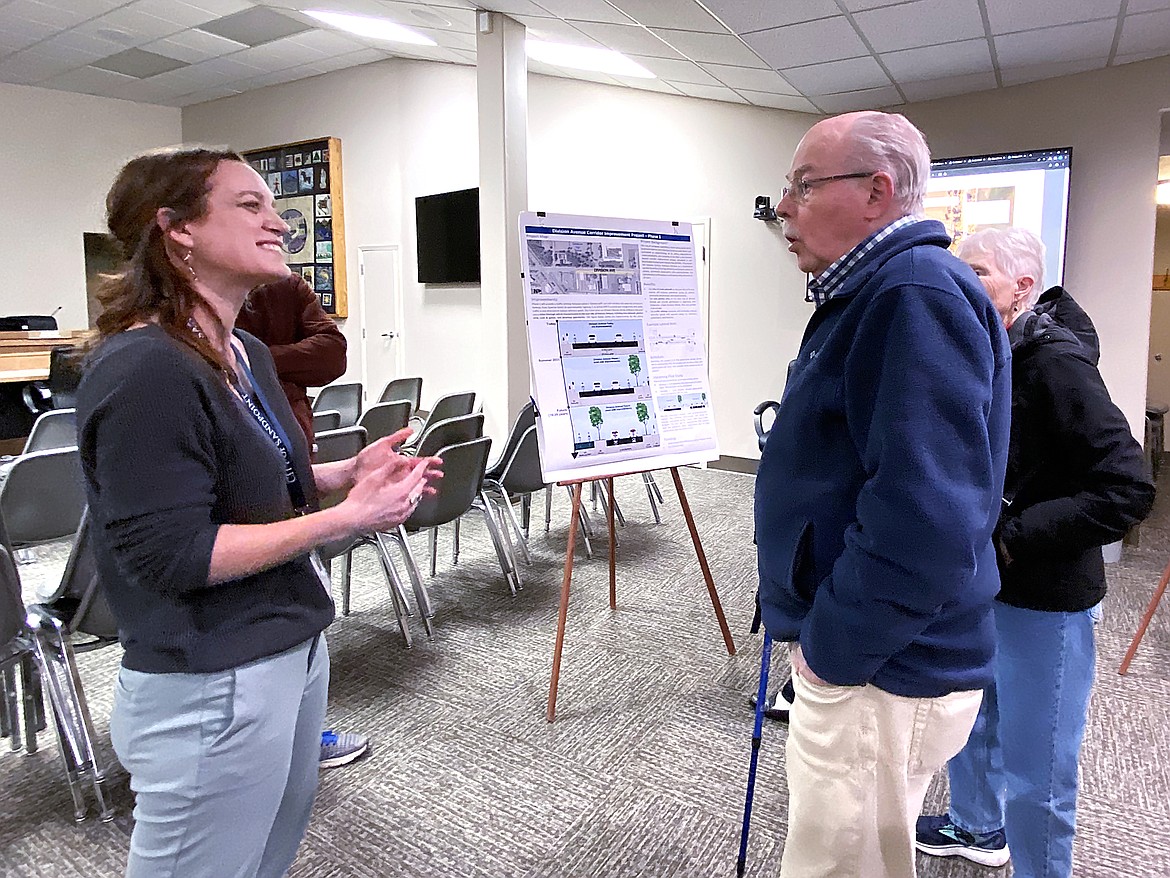Amanda Wilson, Sandpoint's Infrastructure and Development Services director, talks to Paul and Sue Graves at one of the city's open house events seeking input on the Division Corridor Project.