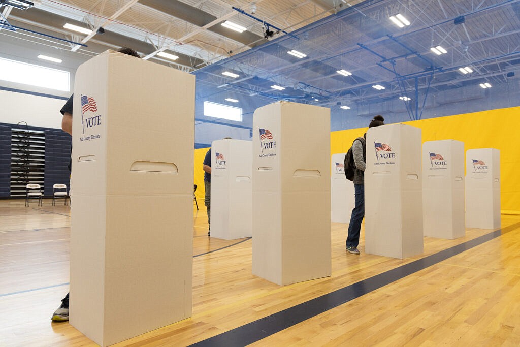 In this Idaho Capital Sun file photo, voters cast their ballots at Fairmont Junior High in Boise during the Idaho primary election on May 17, 2022.