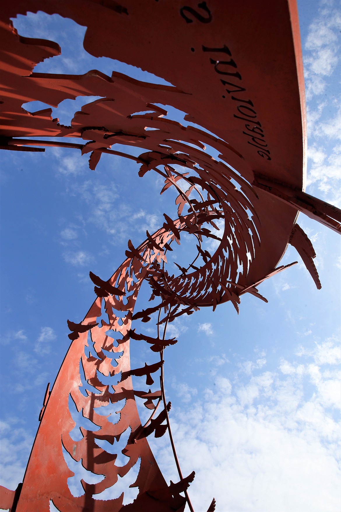 Looking up from inside the "Monument to Peace and Unity" in Coeur d'Alene.