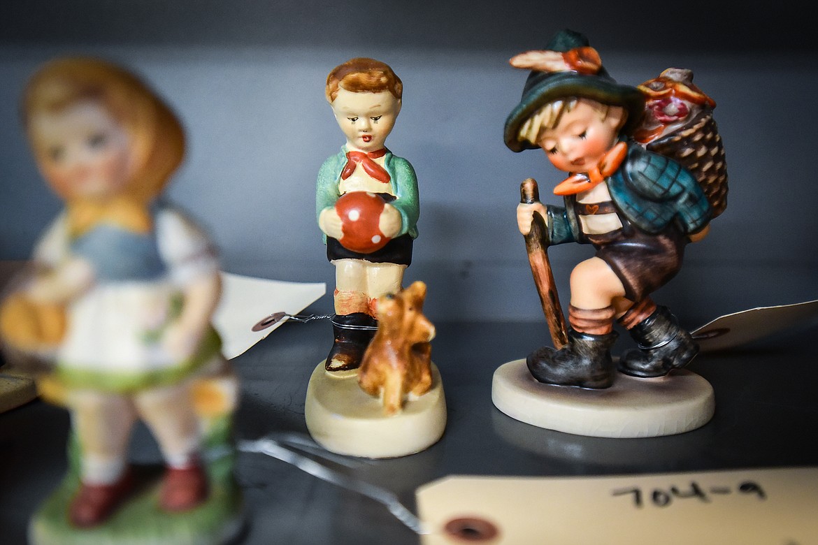 Small figurines up for auction at the 57th annual Creston Auction on Saturday, April 1. The Creston Auction and Country Fair is the largest annual fundraiser for the all-volunteer Creston Fire Department and has been held in Creston since 1966. (Casey Kreider/Daily Inter Lake)