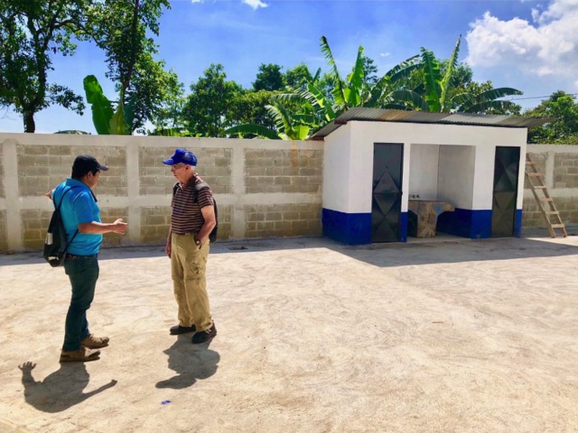 Kootenai Valley Rotary Club George Gerard and the engineer who directed the project at the new school in Pasac, Guatemala.