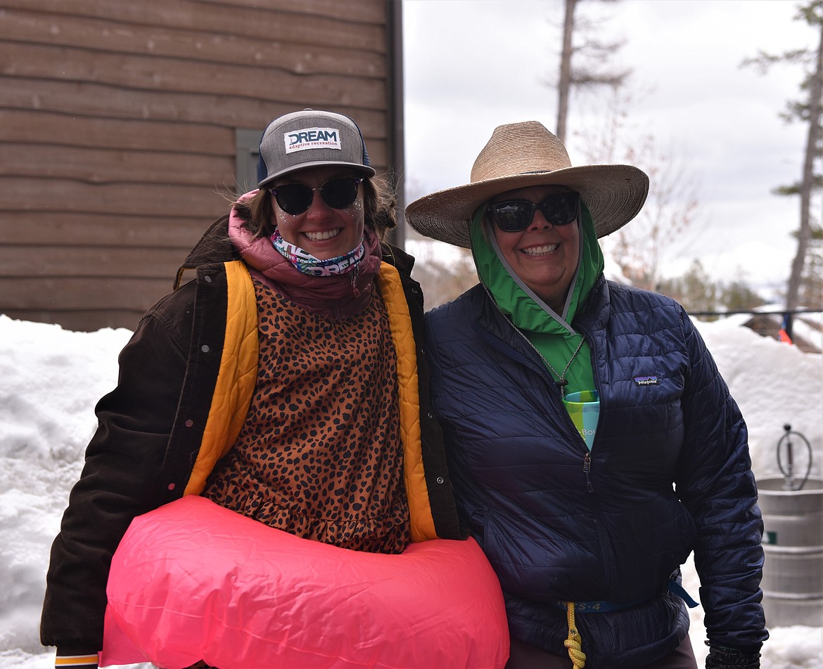 Shred-a-Thon participants enjoy the after party on Saturday. (Julie Engler/Whitefish Pilot)