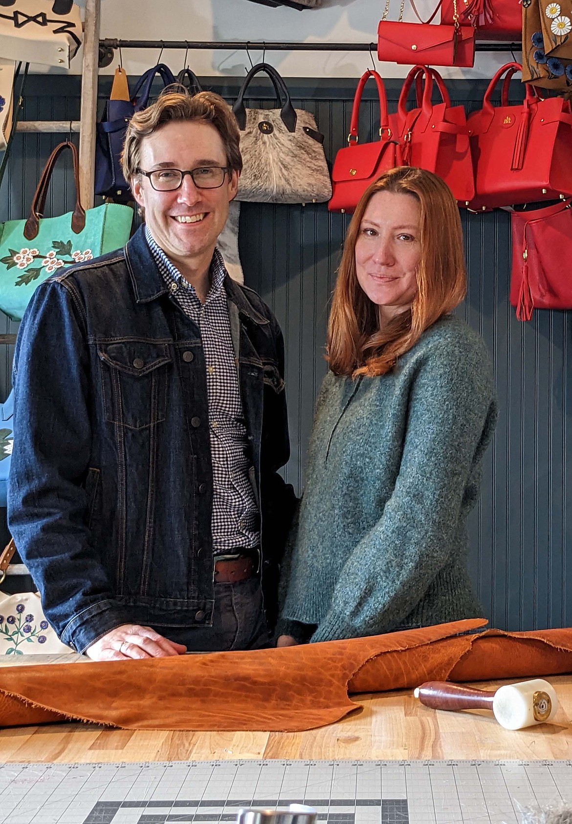 Ben and Samantha Barckholtz at Beargrass Leather (Beargrass Leather photo)