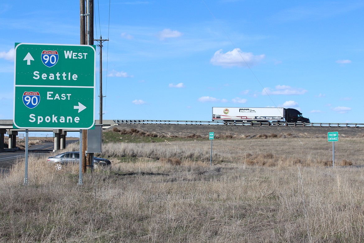 A driver enters the eastbound freeway at Road O Wednesday afternoon. The interchange will be repaved this spring.