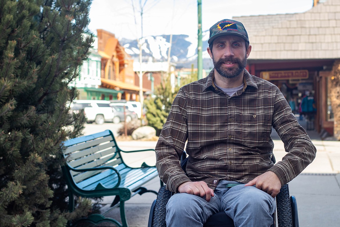 Lucas Stacy, a wildland firefighter, poses for a portrait in Whitefish on April 3, 2023. (Kate Heston/Daily Inter Lake)