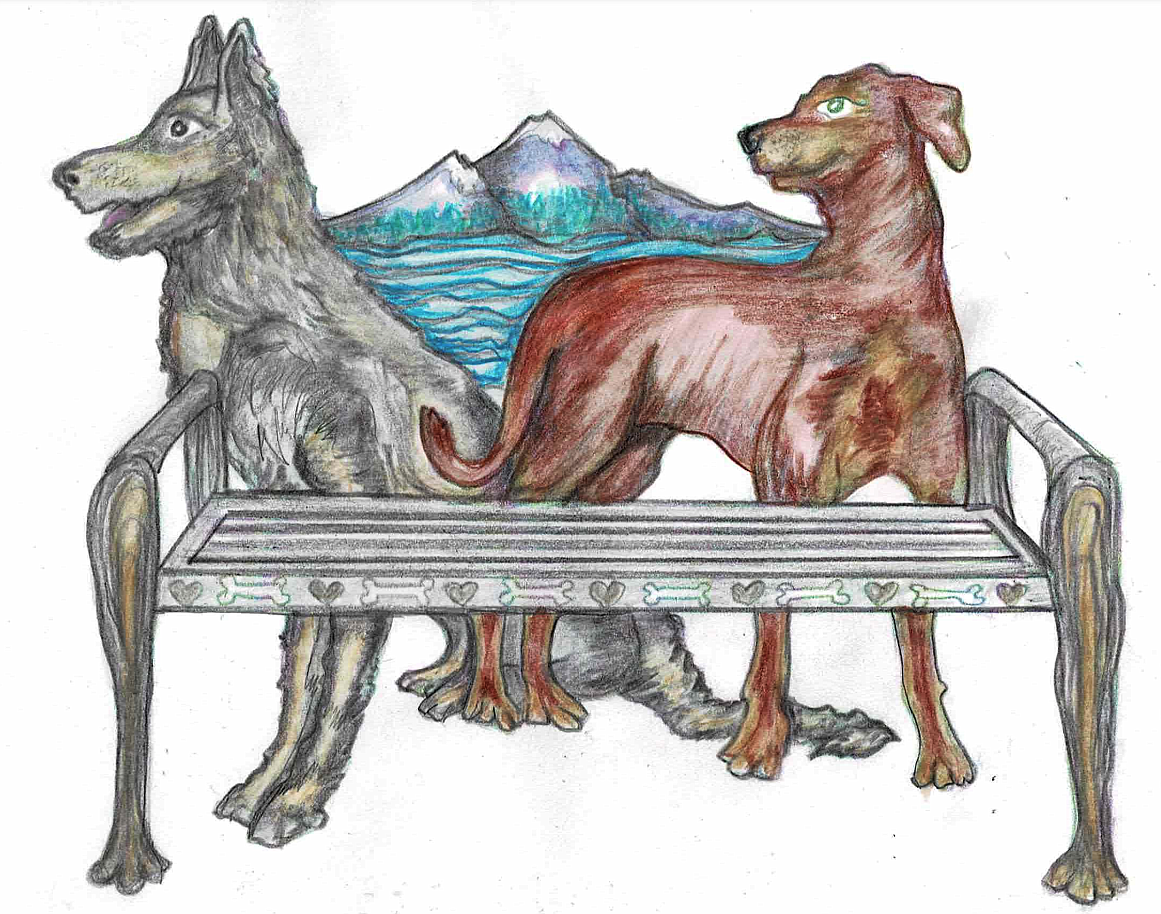 The Best Friends concept proposed by Deborah Connors to the Hayden Arts Commission for a series of five benches along Government Way.