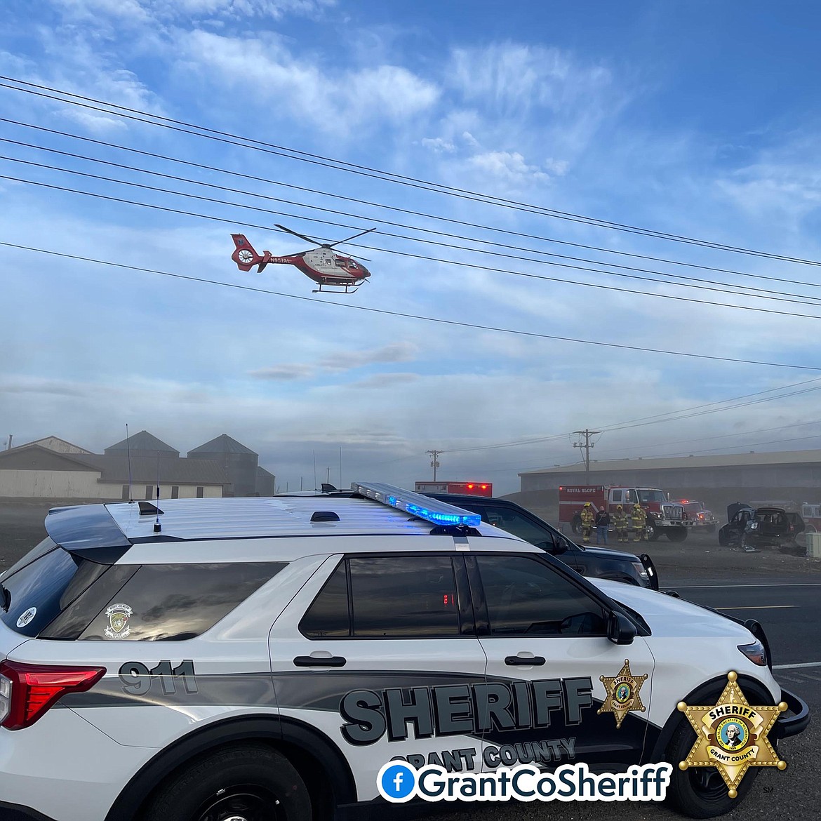 Grant County Sherrif's Office staff were kept busy over the weekend by a variety of issues, including one accident which led to eight people going to area hospitals - one via helicopter.