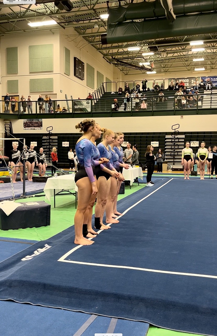 Courtesy photo
The GEMS Athletic Center platinum team at the state gymnastics meet April 1-2 in Hailey. From left are Keana Pettyjohn, Riley Walton, Izzy McCaslin, Evyn Lyon and Kylie Burg.