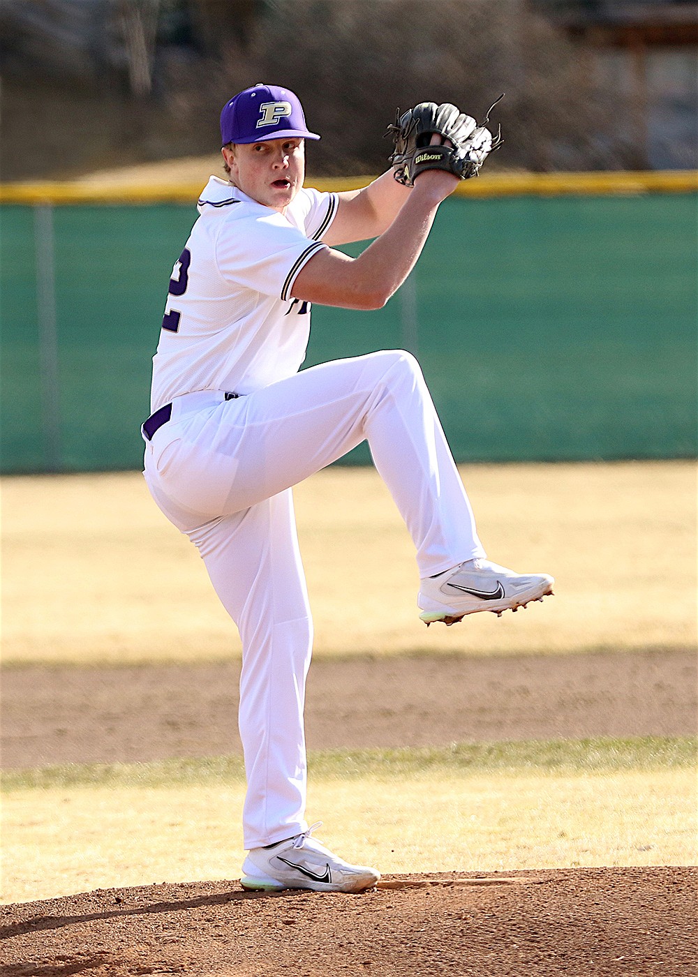 Dawson DuMont pitched five no-hit innings against Frenchtown last week. (Bob Gunderson photo)