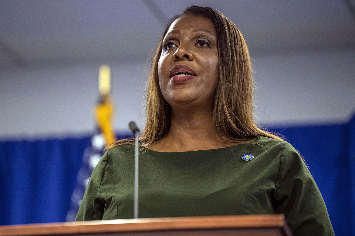 New York Attorney General Letitia James speaks during a press conference, Sept. 21, 2022, in New York. Embattled electronic cigarette-maker Juul Labs Inc. will pay $462-million to six states and the District of Columbia, marking the largest settlement the company has reached so far for its role in the youth vaping surge, James said Wednesday, April 12, 2023. (AP Photo/Brittainy Newman, File)