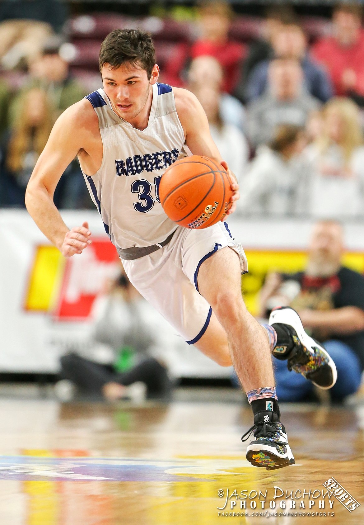 Braeden Blackmore at the 3A Idaho boys basketball state championship game.