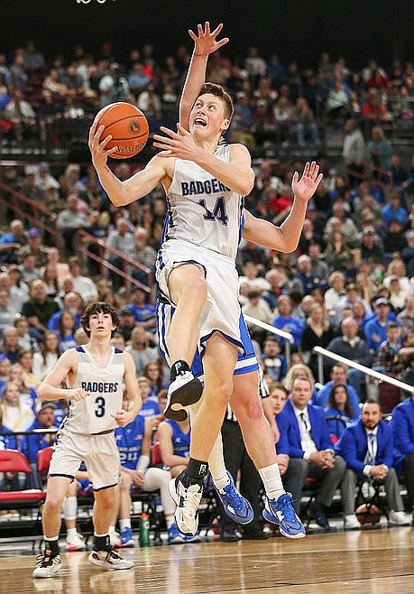Thomas Bateman goes up for a layin against Sugar Salem at the 3A State Championship on March 4.