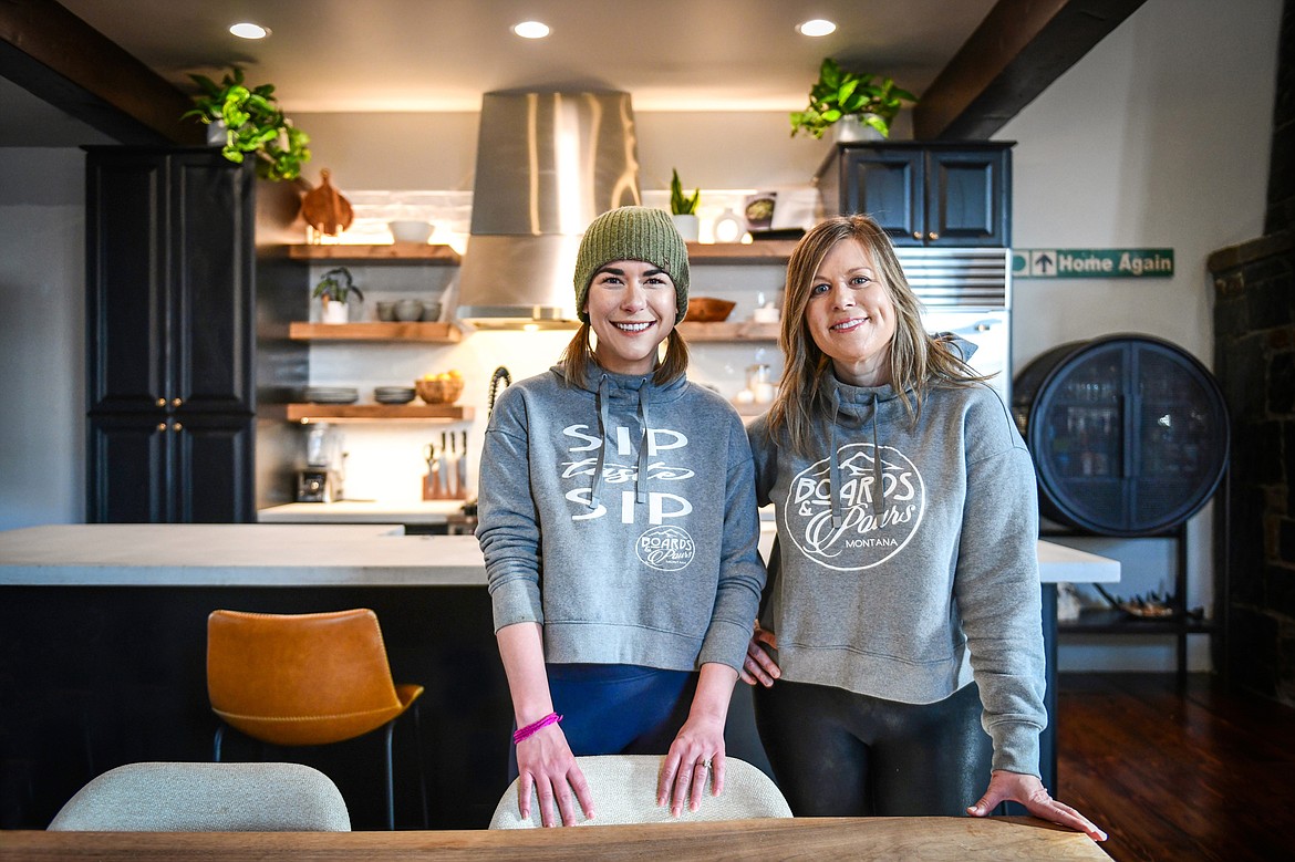 Alexa Carter and Colleen Wolak of Boards and Pours on Thursday, April 13. (Casey Kreider/Daily Inter Lake)