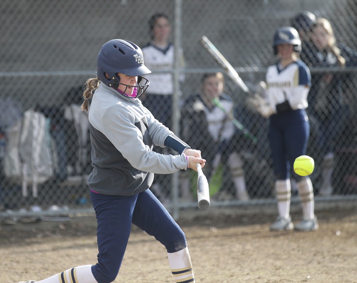 MARK NELKE/Press
Timberlake junior Casey Whaley looks to square up a pitch on Friday against Bonners Ferry in Spirit Lake.