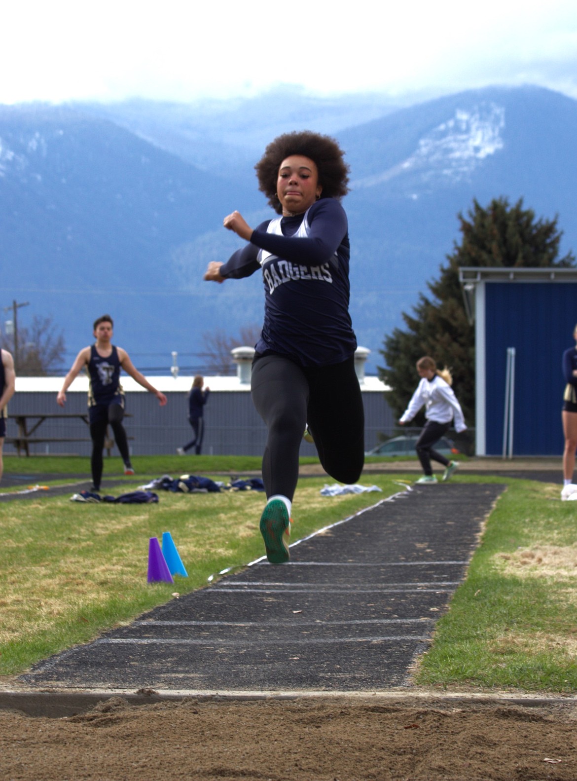 Asha Abubakari competes in the triple jump at the IML Duals on April 13.