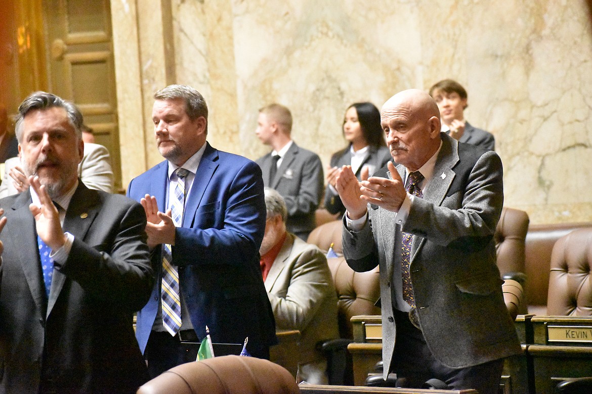 Four of Rep. Tom Dent’s, R-Moses Lake, far right in gray, bills have progressed through the state legislature over the last week and are looking to be signed by the governor.