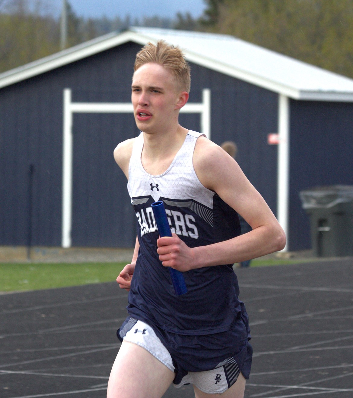 Micah Thomson anchors the Sprint Medley relay on April 13.