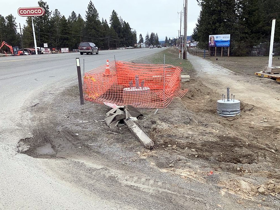 Future site of a traffic signal at U.S. 95 and Sagle Road. Idaho Transportation Department officials announced that Sagle Road will close Monday for about a month as part of an effort to widen and realign the roadway.