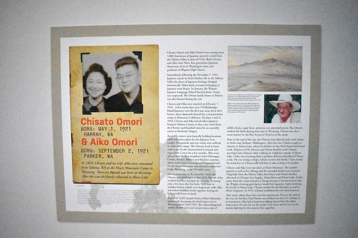 The Moses Lake Museum & Art Center’s World War II exhibit includes a display of Moses Lake families affected by the internment of Japanese Americans during the war.