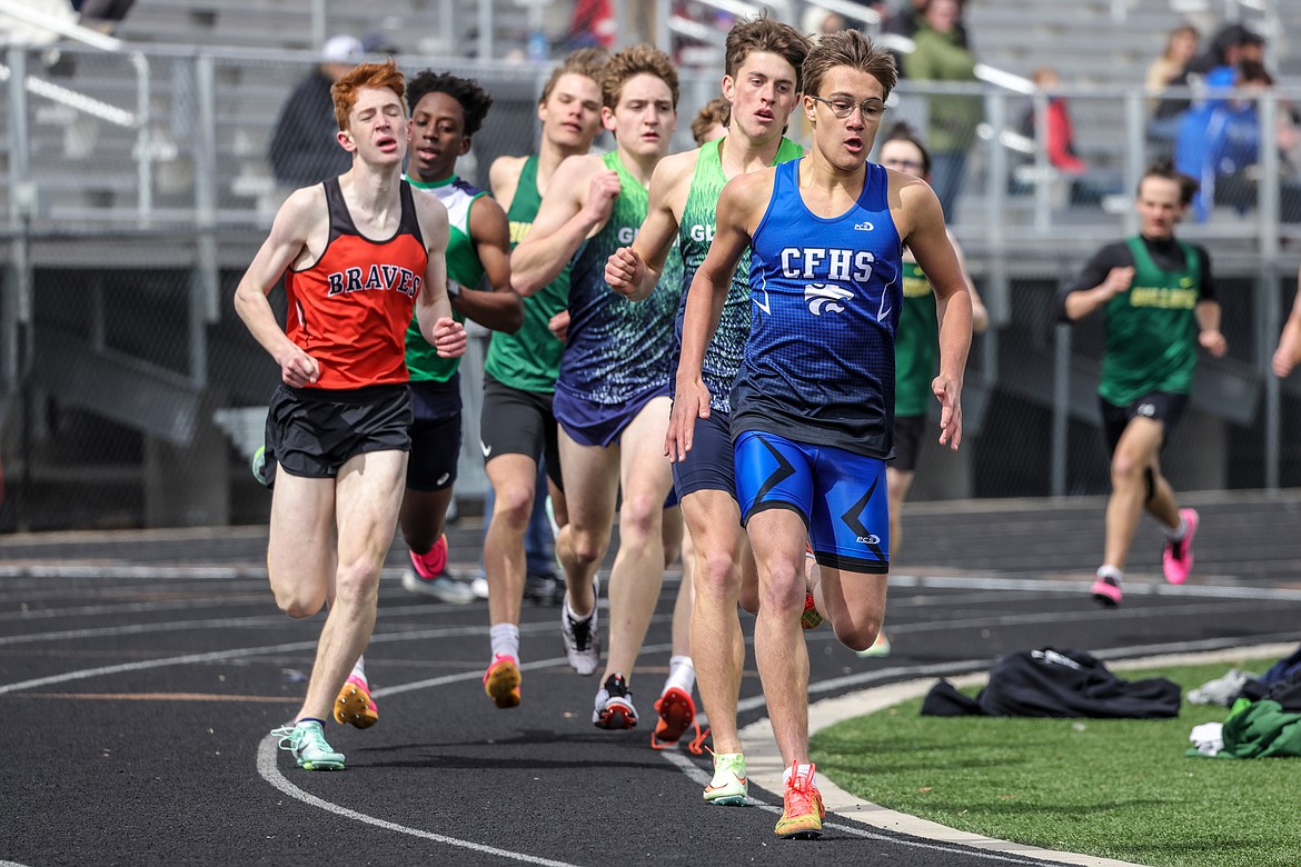 Senior Finley Sundberg competes in the 800m at the Flathead Time Trials last Tuesday. (JP Edge photo)