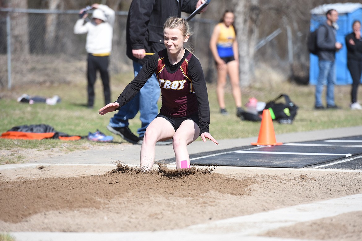 Troy's Sarah Rogers had three Top 5 finishes for the Lady Trojans Saturday, April 14, at the Libby Invitational. (Scott Shindledecker/The Western News)