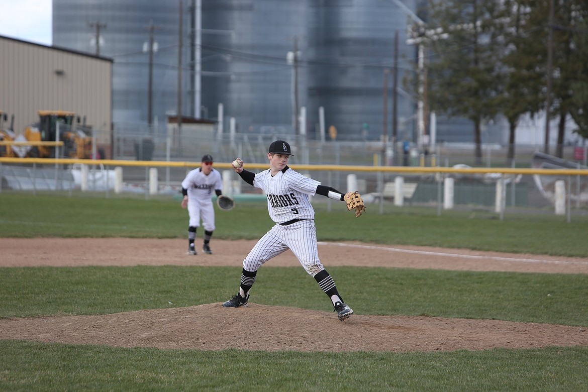 ACH sophomore Jameson Conley throws a pitch against Columbia (Hunters) on Tuesday. Conley struck out 12 batters in the win.