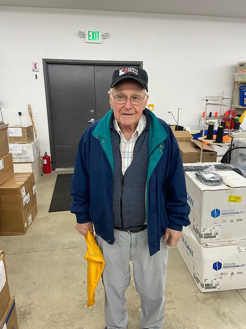 Lavigne, at 91 in Idaho Mining Apparel, a company that he founded.