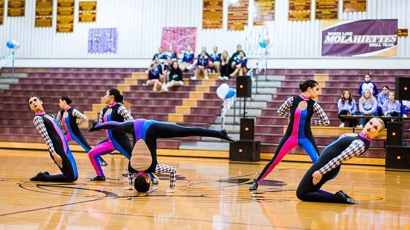 The Royal High School dance team shows off its skills in its military routine, which won the team a state championship.