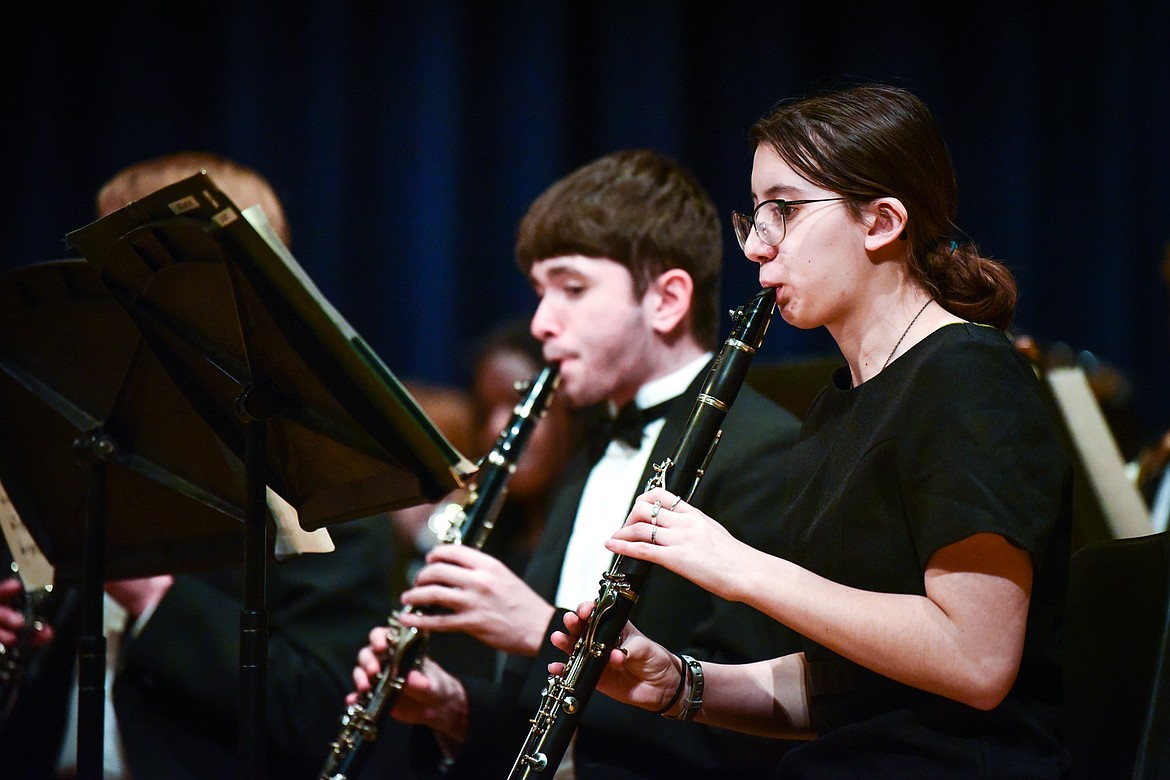 The Glacier High School Concert Band performs Alvamar Overture by James Barnes during the District Music Festival at Glacier High School on Thursday, April 20. (Casey Kreider/Daily Inter Lake)