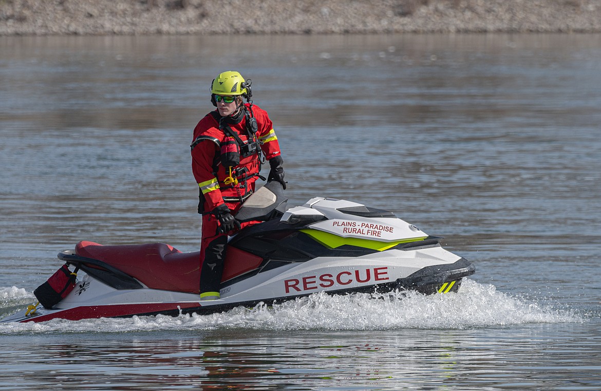 Jet ski operator Josiah Vanderwall at a water rescue training session last weekend. (Tracy Scott/Valley Press)