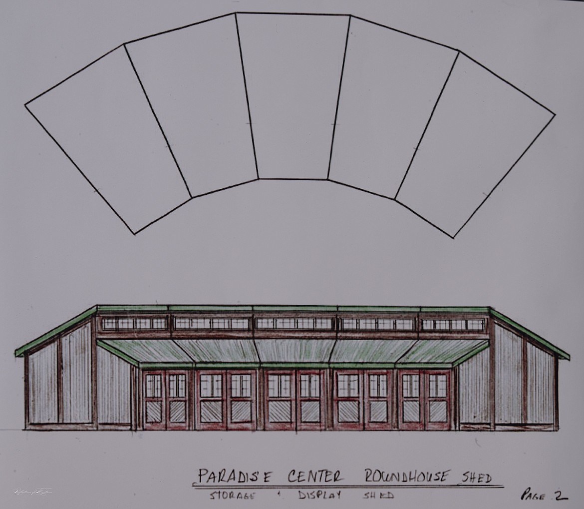 Drawings of the roundhouse replica project.