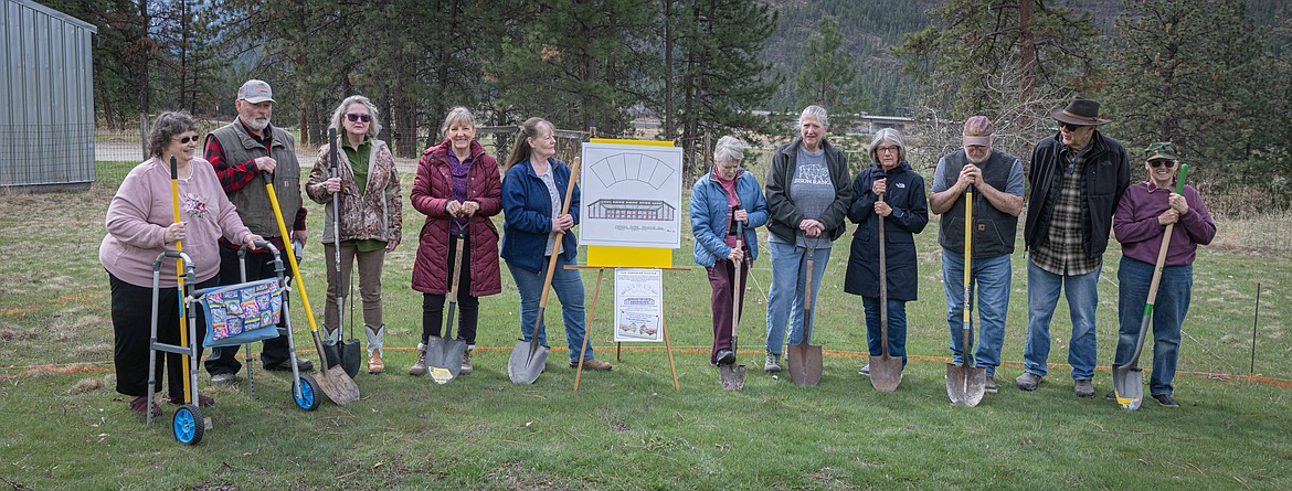 Paradise Center board members at the roundhouse groundbreaking ceremony. (Tracy Scott/Valley Press)