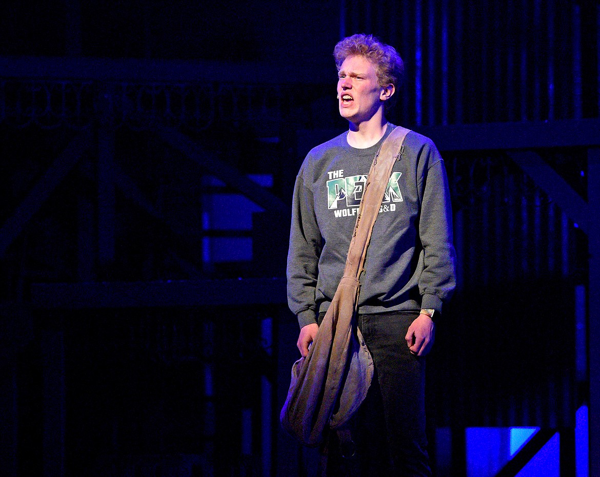 Alden Lamson plays the leading role of Jean Valjean during rehearsal of Alpine Theatre Project's Les Miserables at the Whitefish Performing Arts Center on Monday. Lamson is Jean Valjean with the Eponine cast. (Whitney England/Whitefish Pilot)