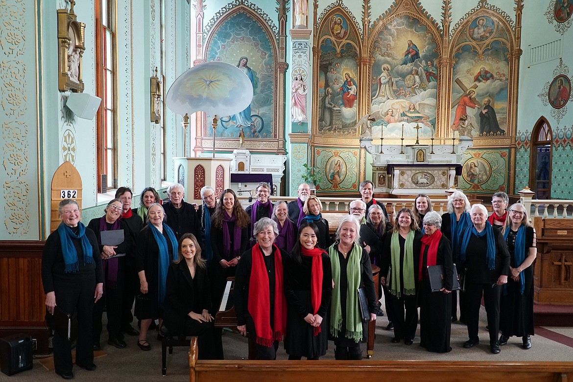 The Crown of the Continent Choir poses for a photo after their benefit concert at St. Ignatius Mission this year. (Photo by Lawrence ‘Max’ Maxwell)