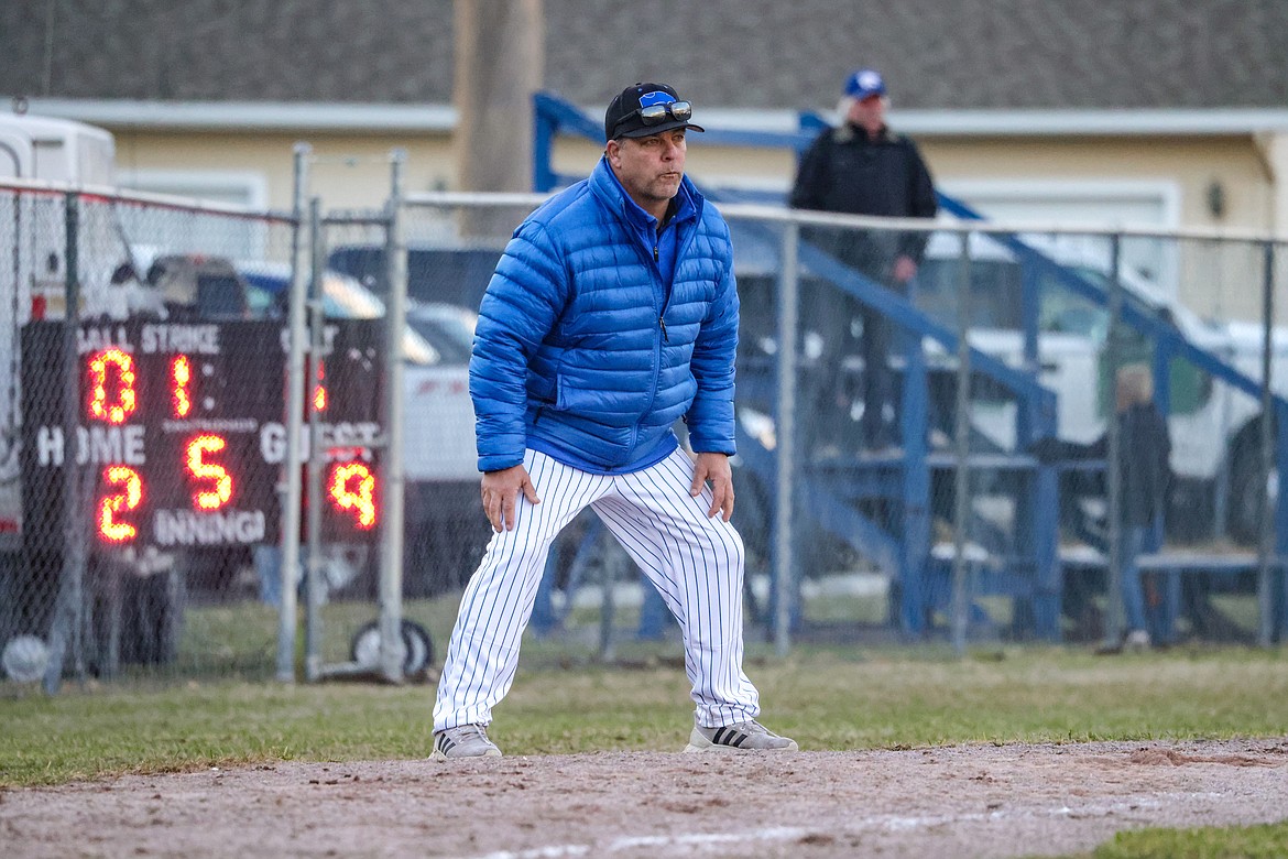 Coach Bill Sapa at the home opener this season. (JP Edge photo)