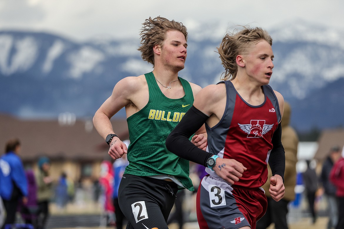 Bulldog runner Mason Genovese competes at the Iceberg Invite in Columbia Falls on Saturday. (JP Edge photo)