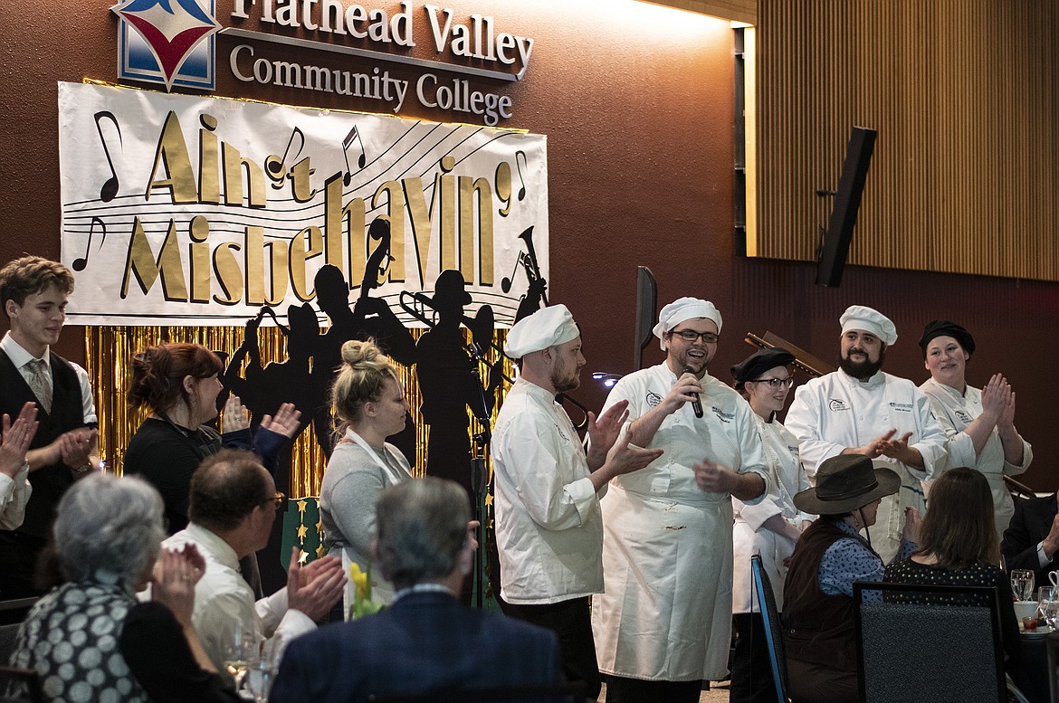 Students with Flathead Valley Community College’s Culinary Institute of Montana speak at the college foundation's Festival of Flavors event on April 6. (Courtesy photo)