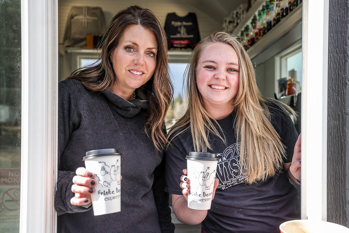 Heather Peters and McKenna Rensel at Friske Bean, who won best coffee.