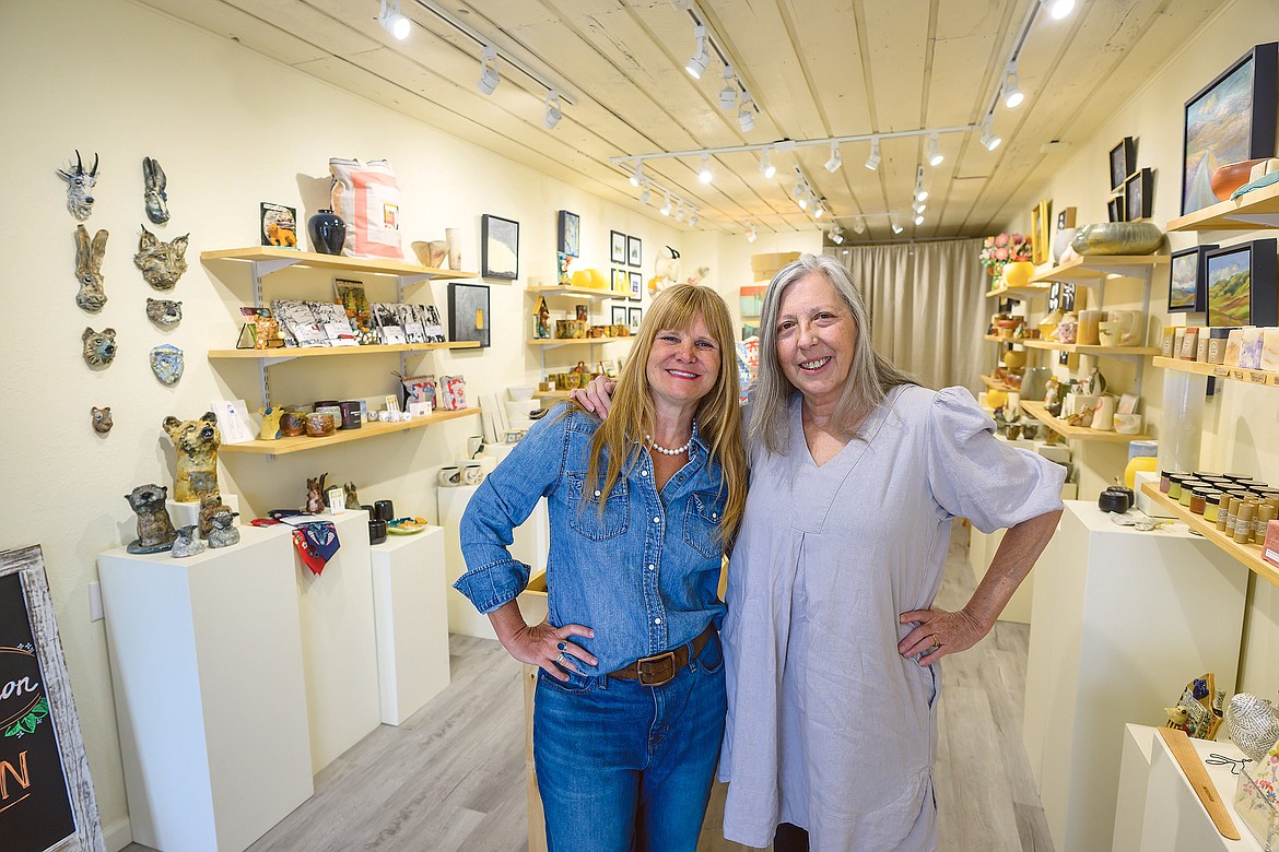 Callie Hulslander-Cooper, left, and Traci Staves of Persimmon Gallery in Columbia Falls.