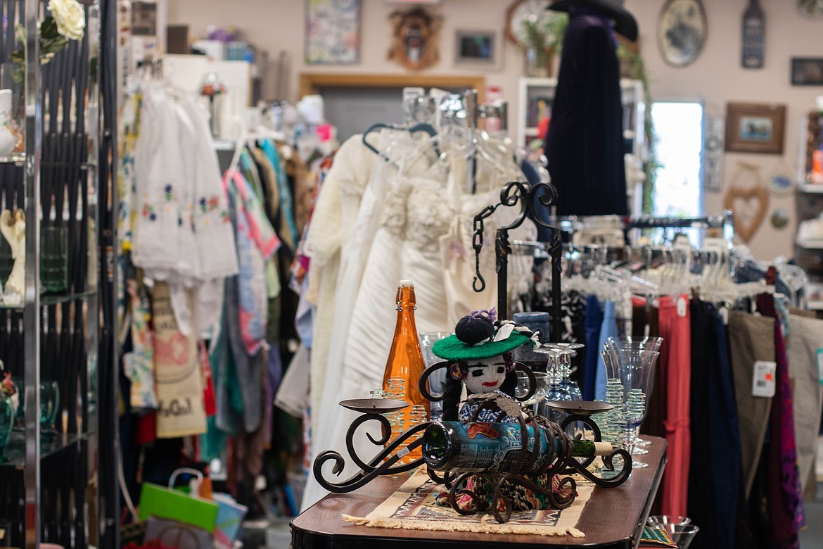 Part of the Northwest Montana Veterans Food Pantry's thrift store is seen at their Evergreen location. (Kate Heston/Daily Inter Lake)