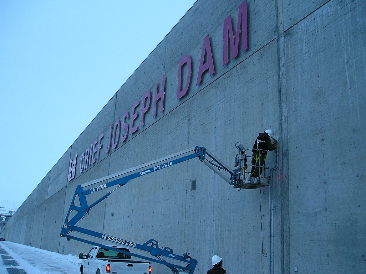 Integrated Security Solutions, Inc. works on the security system at the Chief Joseph Dam. (Photo contributed)